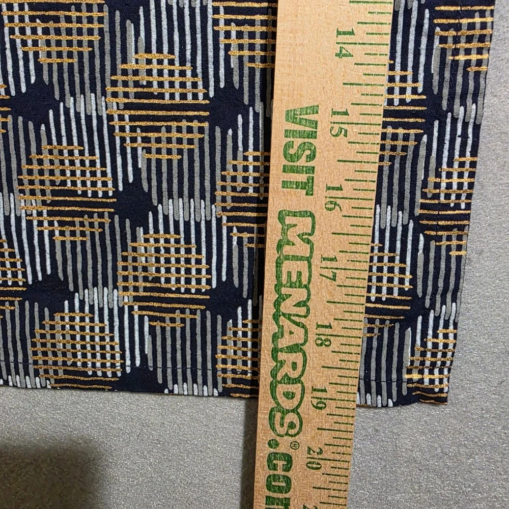 Crate & Barrel 4pc‎ Orazi Navy Cotton Napkin Set Geometric Print Dinner Table